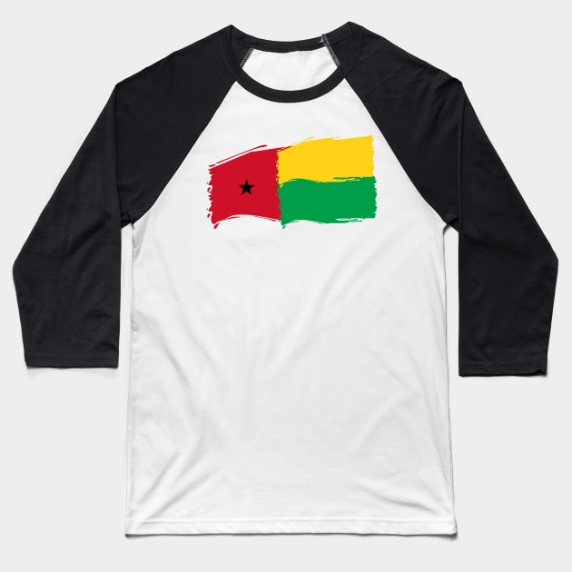 Guinea-Bissau painted flag Baseball T-Shirt by Luso Store